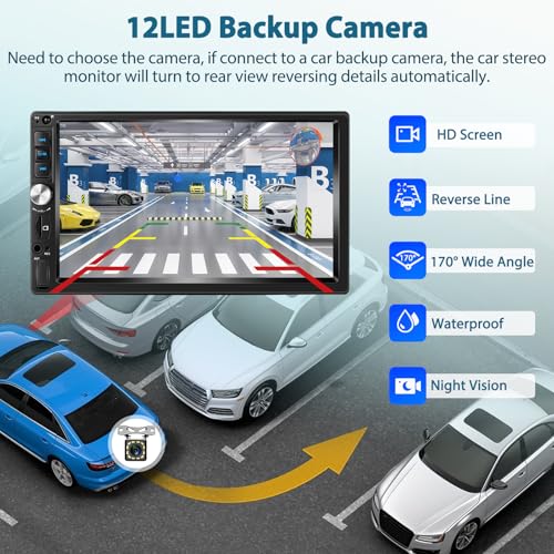 Radio doble din para auto con pantalla táctil HD 7" miniatura 6
