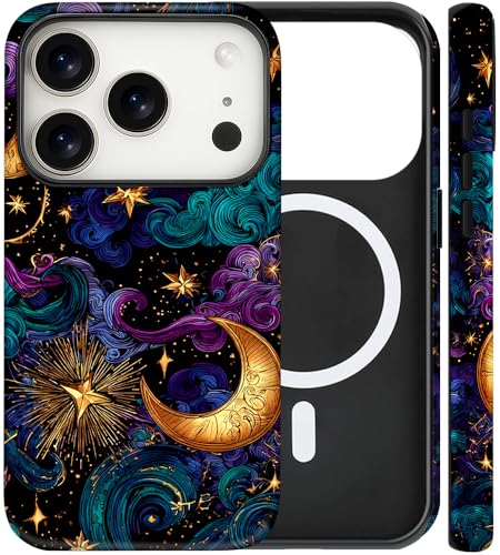 Coque iPhone 17 Pro Max MagSafe de luxe aux motifs lunaires raffinés