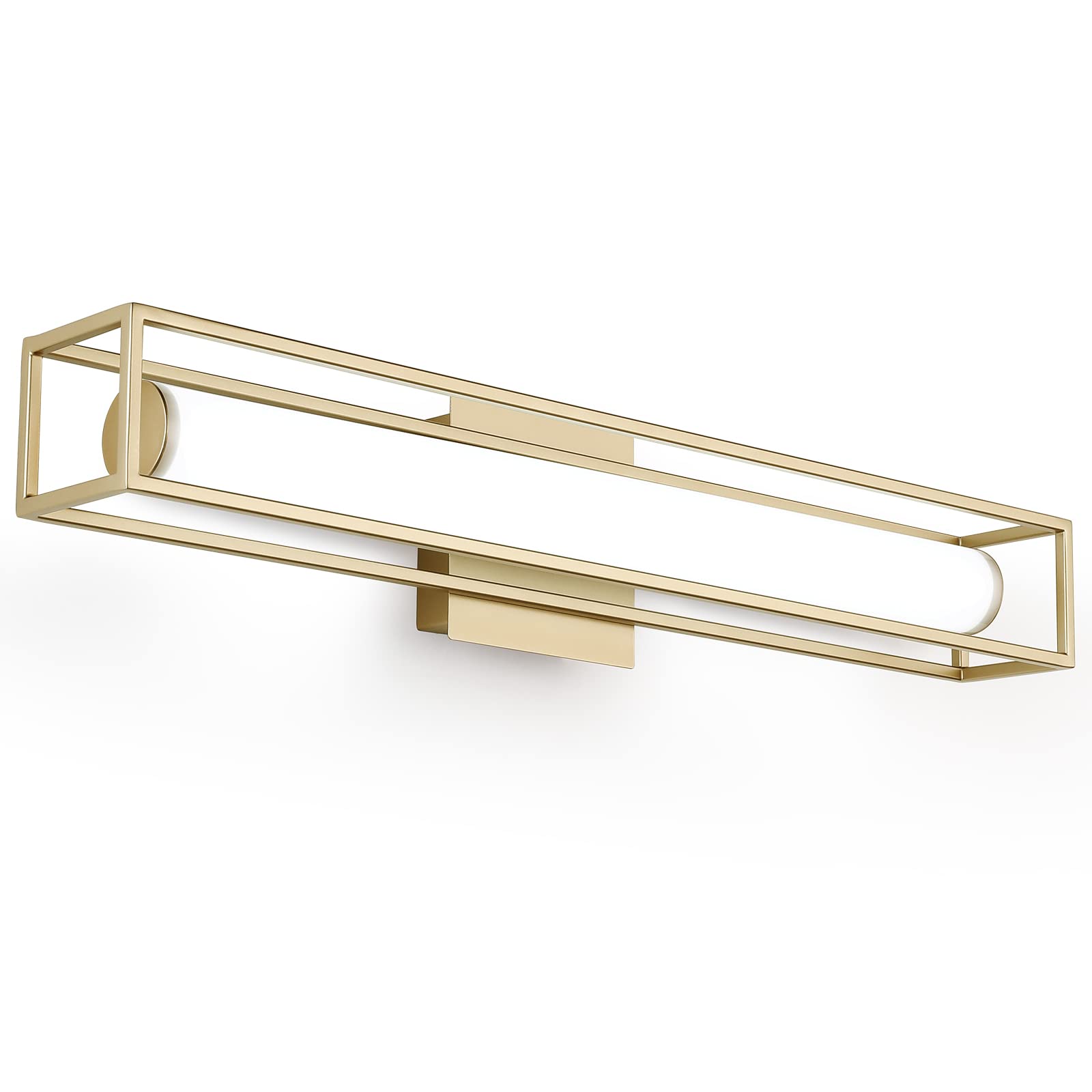 Lucalda Dimmable Bathroom Vanity Light Fixtures 12W LED Bathroom Lighting Fixtures Over Mirror 26.2in Light Gold Modern Vanity Lights for Mirror Acrylic Bar Bathroom Lights 6000K Cool White Wall Light