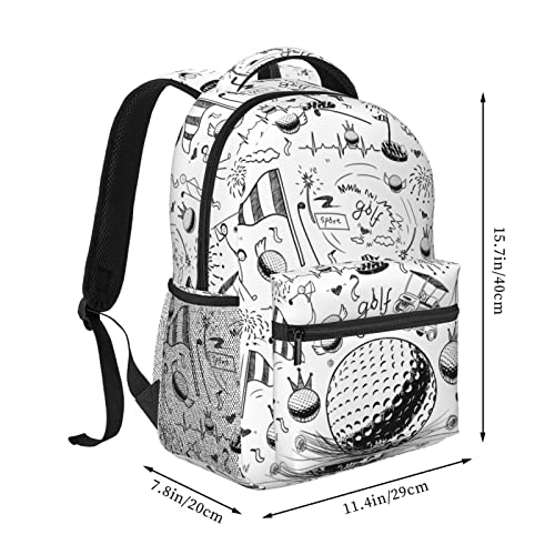 Golf Backpack 16 Inch School Backpacks 3D Print Lightweight Ball Bookbag Casual Sport Daypack Travel Bag for Kids Girls Boys Men Gifts2