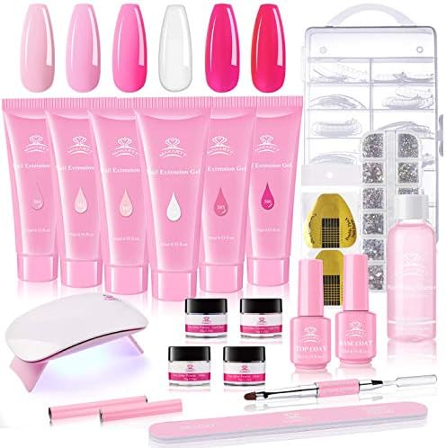 Makartt Poly Gel pour Ongle Kit Complet, Rose Couleurs avec mini ...