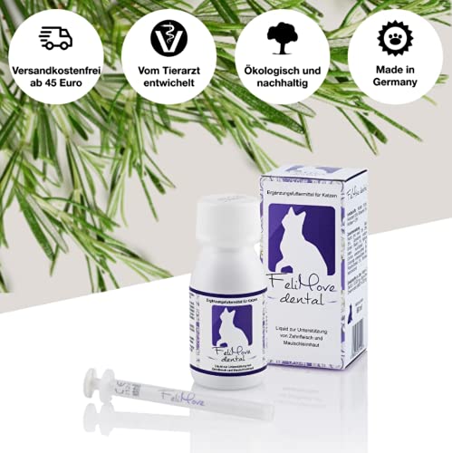 FeliMove dental - Liquid für Katzen mit Vitalpilzen, Propolis, EPA und Zink (auch bei FORL, Entzündung oder Rötung des Zahnfleisch verträglich)
