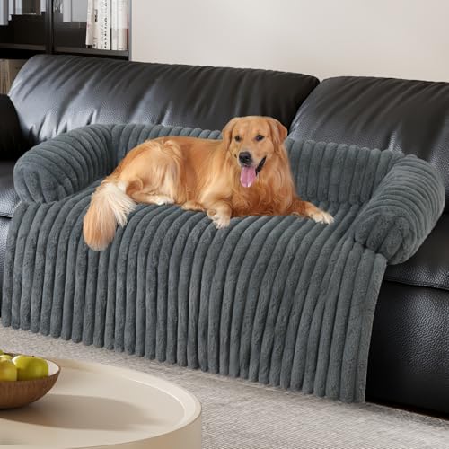 Luxurious Dog Couch Bed, Washable Calming Dog Couch Cover, Removable ...