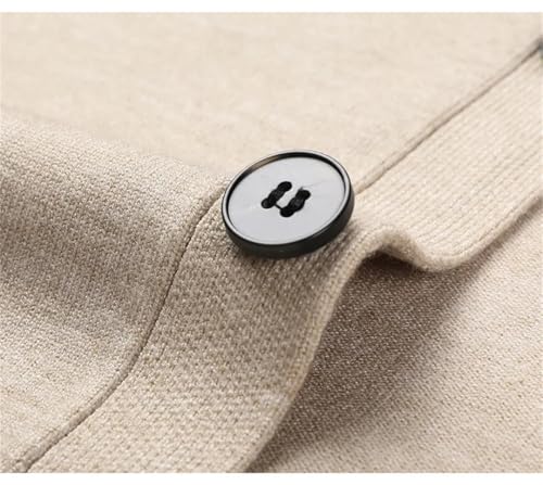 Men Solid Color V Neck Slim Fit Sweatercoat Casual Single Breasted Knitted Cardigan4