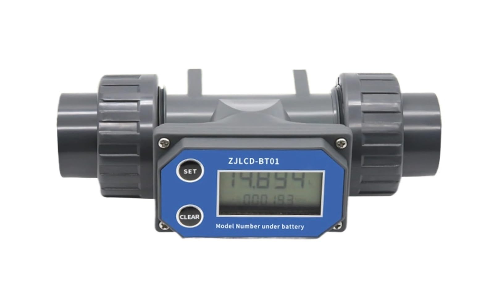 DN25-DN80 Turbine Flow Meter Digital Display Flowmeter ZJLCD-BT01 PVC Pipe Liquid Water(DN25 Without Cable)