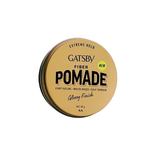GATSBY Japan's No. 1 Fiber Pomade 80g | Glossy Finish | Enriched with Pro-Vitamin B5 and Keratin
