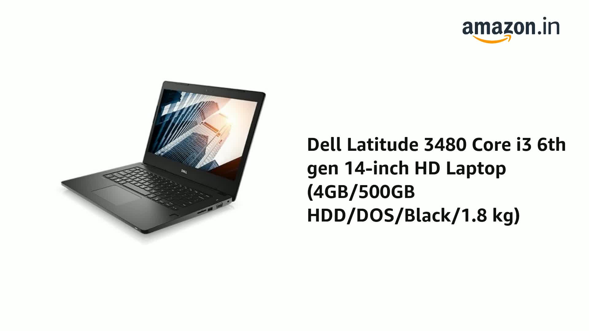 Dell Latitude 3480, Core i3 6th Gen, 4GB RAM DDR4, 500 GB HDD, 14