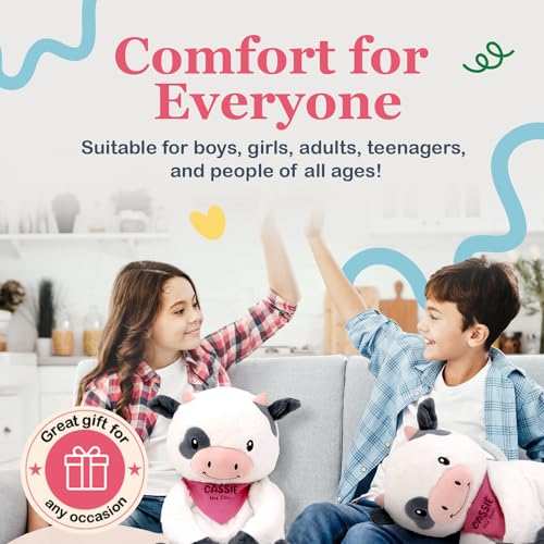 Image of Lilly's Love Weighted Stuffed Animal, 5lb | Sensory Weighted Plush for Kids and Adults | Machine Washable Plushies w /Removable Inner | Calming Weighted Stuffed Animals for Anxiety, Cassie The Cow