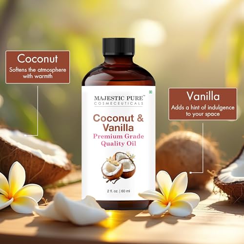 Image of Majestic Pure Coconut Vanilla Essential Oil for Diffuser - 2 Fl Oz