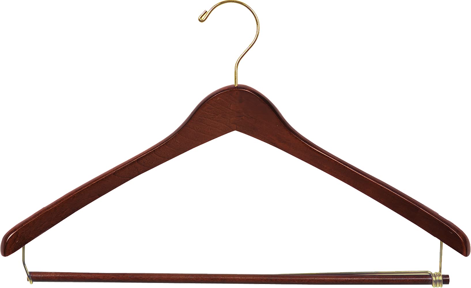 Premium Wooden Suit Hangers 50 Pack, Smooth Solid Wood Coat Hanger with Locking Bar Walnut Finish
