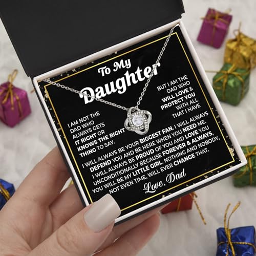 To My Daughter Necklace From Dad, Daughters Gift From Dad, Father Daughter Necklace, Daughters Birthday Gift, Christmas Graduation Gifts For Her From Father With Message Card And Box2