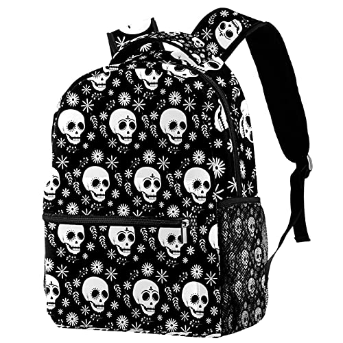 Sac à dos Rock 'N' Roll Skull multicolore pour étudiant et adolescent