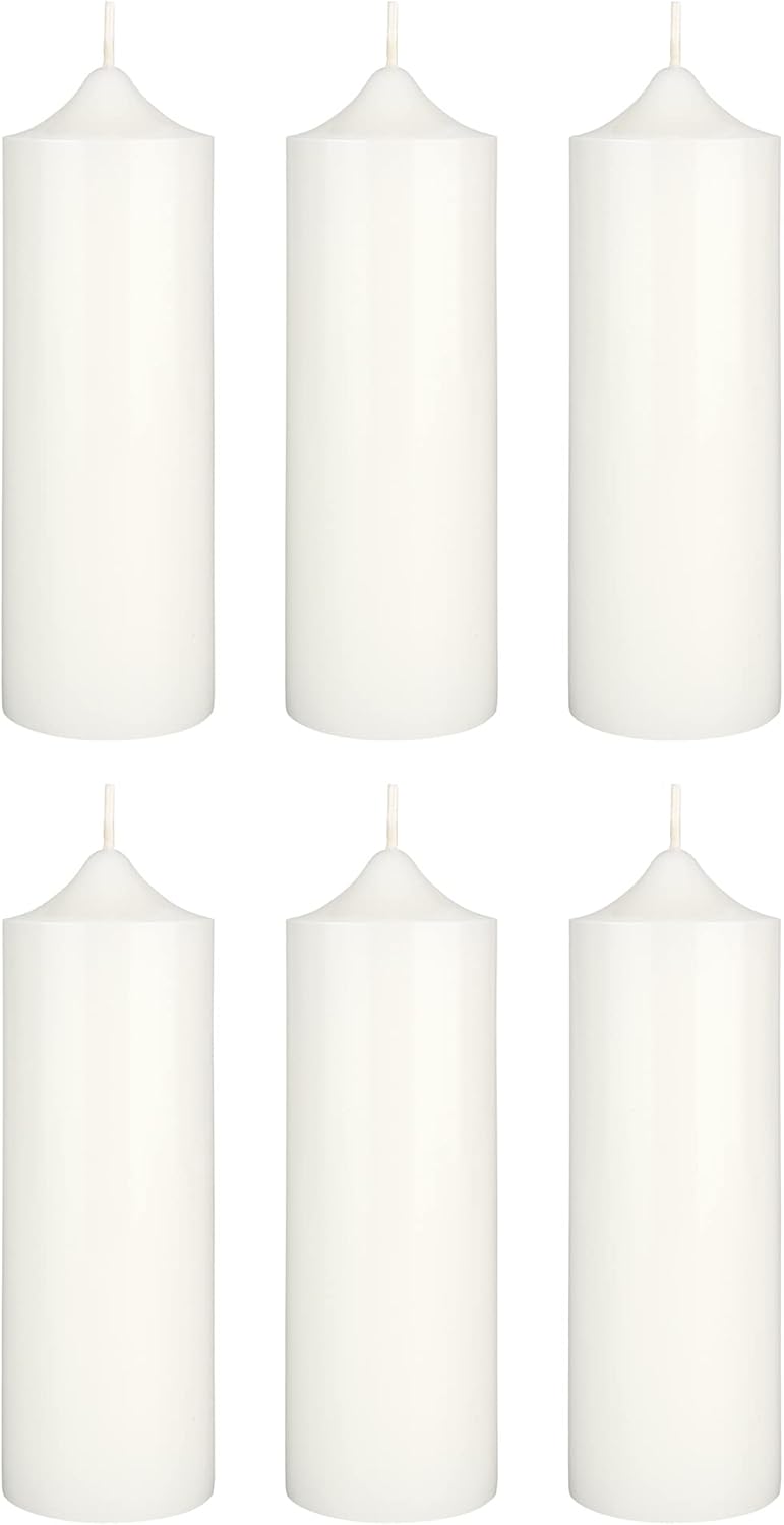 SRG 3 pcs Unscented Gold Dome Top Round Pillar Candle, Hand Poured Premium Wax Candles 2 Inch x 6 Inch, Home Décor, Wedding Receptions, Baby Showers, Birthdays, Celebrations, Party Favors & More