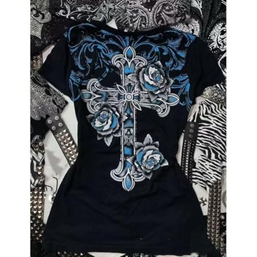 Emo 2000s Grunge Alt Shirt Y2K Vintage Harajuku Cutecore Indie T-Shirts Teen Girl Scene Clothes4