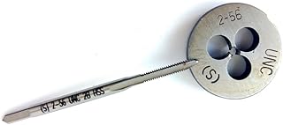 2-56 Tap and Die Set, UNC Machine Thread Tap and UNC Round Thread Die Right Hand HSS Taper