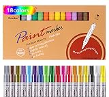 Acrylique Stylos Peinture Marqueurs Paquet de 18 Stylo à Étanche Résistant au Soleil Never Fade Convientpour Draw DIY Craft