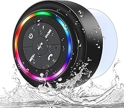 Nurven Waterproof Bluetooth Shower Speaker with Suction Cup - Portable Wireless Speaker for Bathroom, Pool, Beach, or Outdoors - Built-in Mic, Loud Sound, USB Rechargeable Battery - IPX7 Rated.