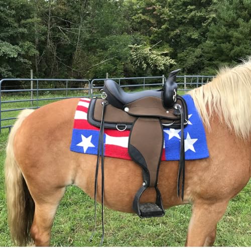 Tahoe Tack Patriotic American Flag Blanket 32" x 32"- Use for Western Horse Saddles, Throw Rug, Mat, Crafts, Decoration, Parades - Thumbnail 3