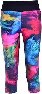 Sister Amy Women's 3D Sky Printed Workout Running Capri Pants Crop Leggings