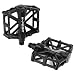 Aluminium Alloy CNC Ball Bearing Bike Pedals Road Bicycles Fixed Gear MTB Cycling Flat Pedal 9/16" (Black)