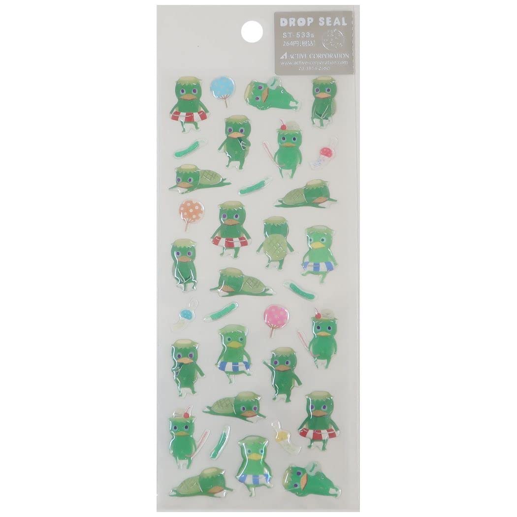 Amazon.co.jp: [シールシート]夏柄ドロップシール/河童 : 文房具