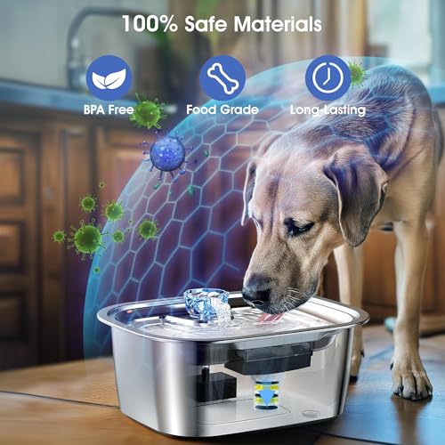 Image of Dog Water Fountain Filters Replacement 4 Packs, 2 Months Set of Replacement Filter with 2 Sponges for PETNF Large Pet Dog Water Fountain Bowl Dispenser, Compatible with D2341 /D2223 /D2322 /D2419 Models