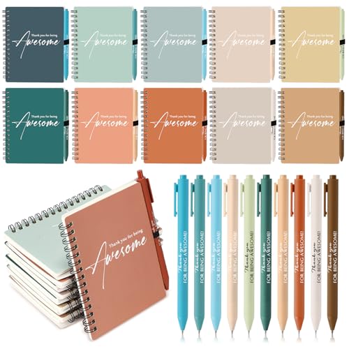 Honoson 10 Sets Spiral Notebook Sets Thank You Gift for