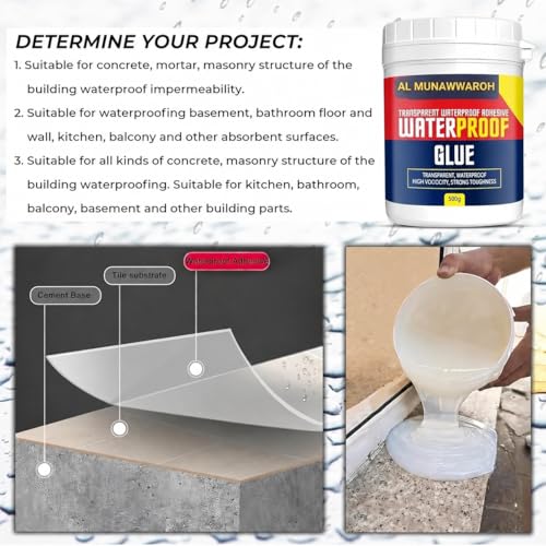Image of Crack Seal Glue 300gm with Brush Transparent Waterproof Resin Epoxy for Roof Leakage Crack Seal Agent Roof Water Leakage Solution Water Proof Glue for Waterproofing (300 GM / 1 Pack)