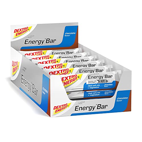 Dextro Energy Energy Bar - Schokolade - 24x50g (24er Pack) & Müsliriegel - kohlenhydratreicher Riegel als Alternative zum Schokoriegel mit wertvollem Getreide und energieliefernder Dextrose