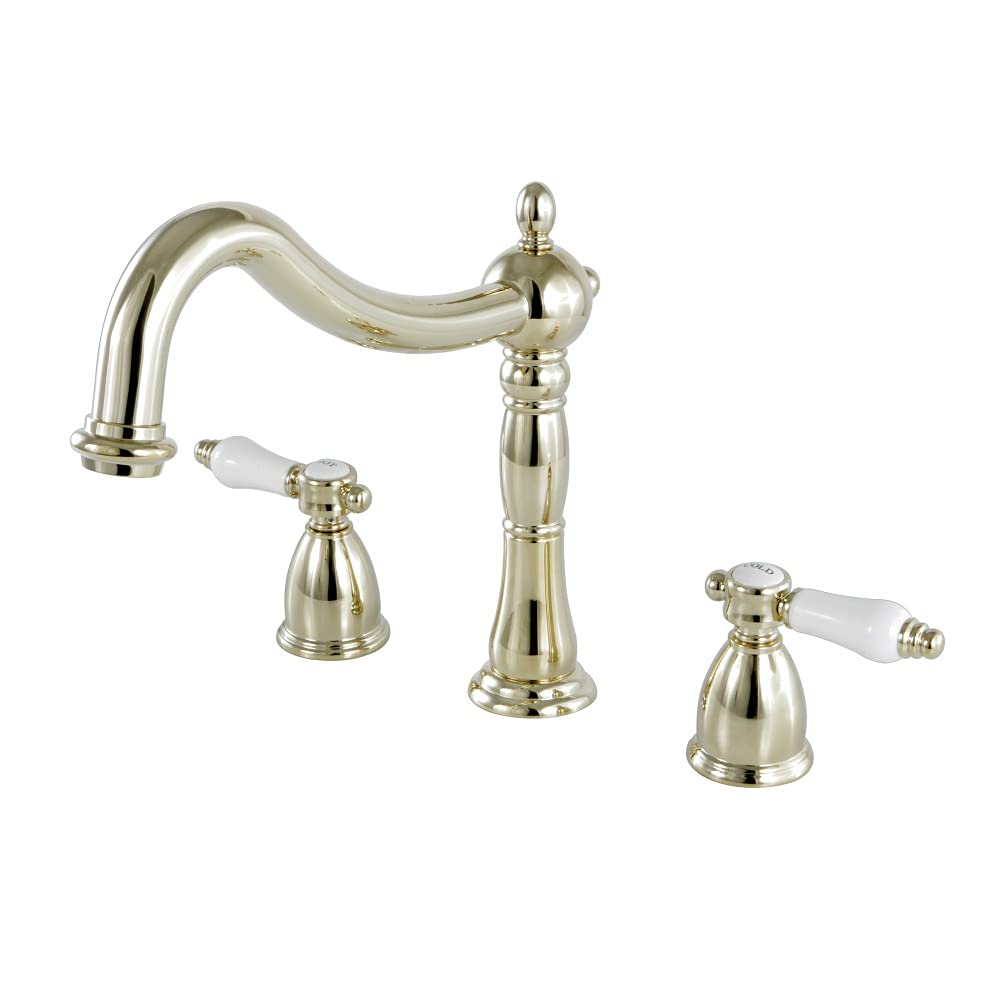 Kingston Brass KS1342BPL Bel-Air Roman Tub Faucet, 8-1/2" In Spout Reach, Polished Brass