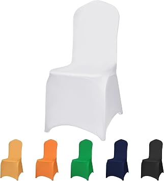 Banquet Chair Covers - 100PCS Upgraded Stretch Dining Chair Covers - Protector for Wedding Holidays Banquet Party Celebration Event HotelWhite