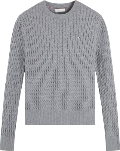 Tommy Hilfiger Damen Co Cable C-nk Ls Sweater Ww0ww44993 Pullover Sweater, Medium Grey Heather, XS – Ansicht 5