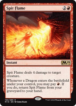 Wizards of the Coast Magic: The Gathering Trading Card Spit Flame Core Set 2019 Ungraded 1