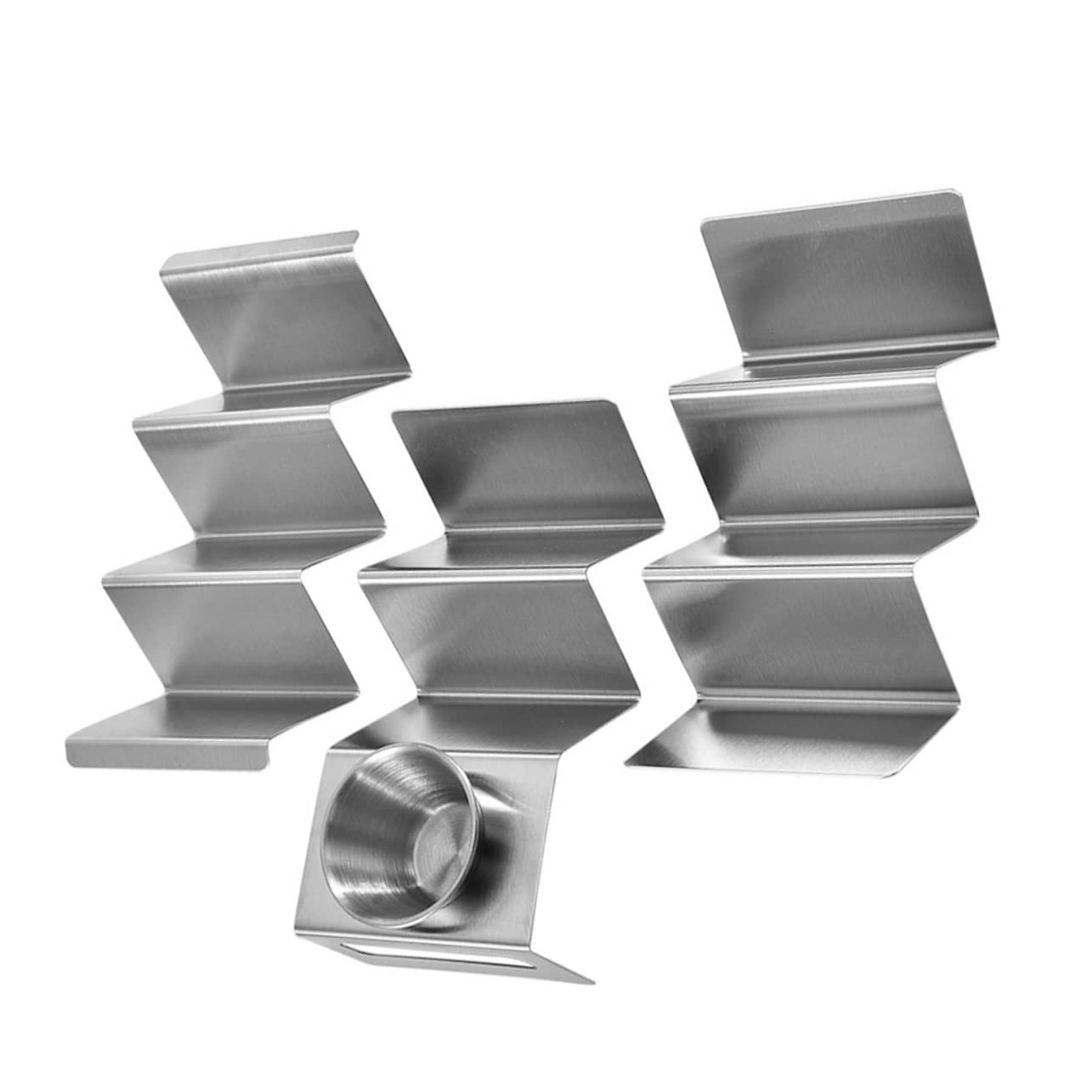 FUNOMOCYA 3pcs Stainless Steel Pancake Rack Taco Platters U- Shaped Taco Rack Taco Tray Holder Taco Holder Tray Taco Rack for Oven Mexican Corn Display Shelves Mexican Pancake Rack Silver