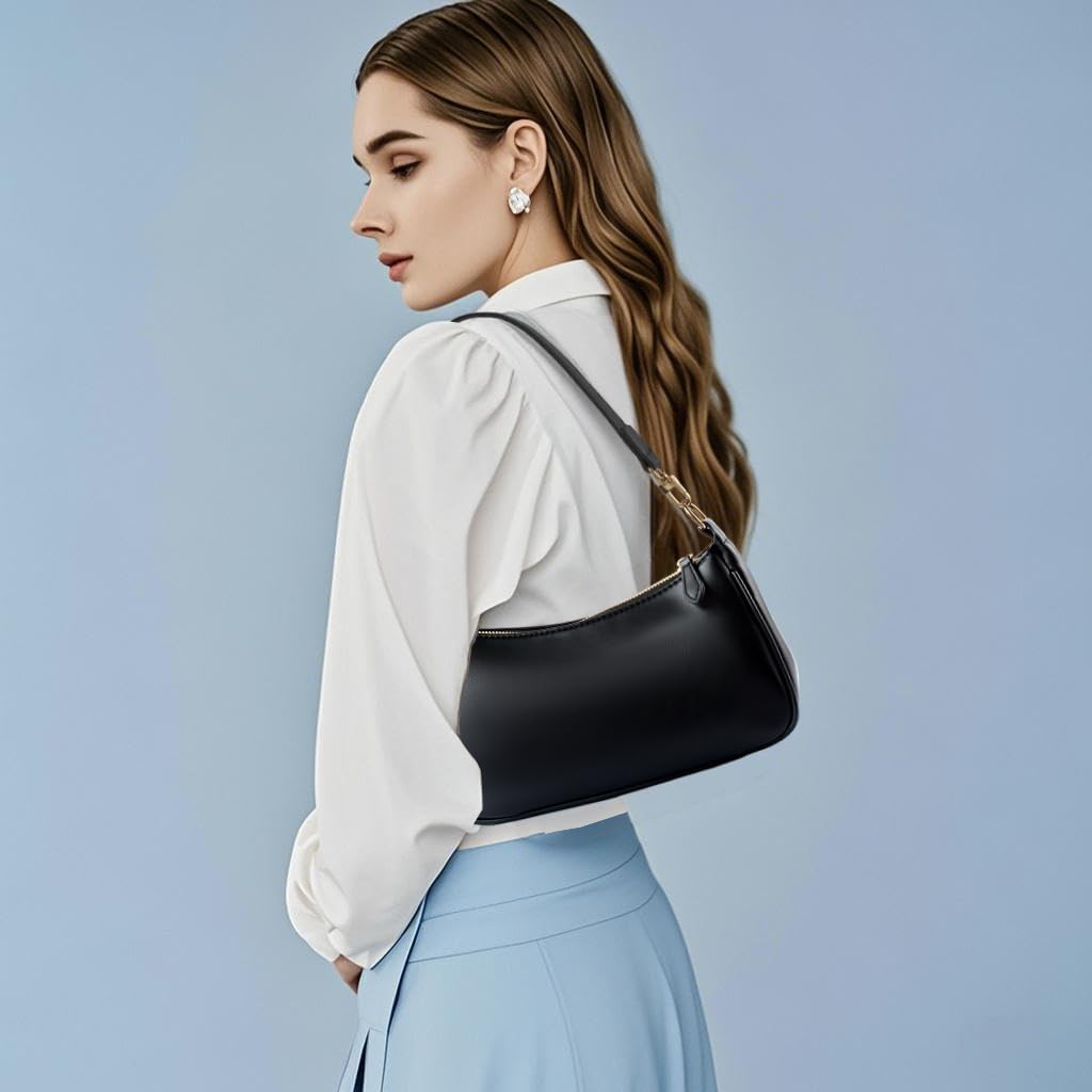 Shoulder Bag for Women, Small Black Purse Handbag, Little Cute PU Leather Mini Purse Hand Bag - Image 2