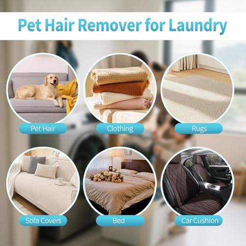 Image of Pet Hair Remover for Laundry - 3-Layer Bamboo Charcoal Filter, Reusable Lint Catcher for Washing Machine& Dryer