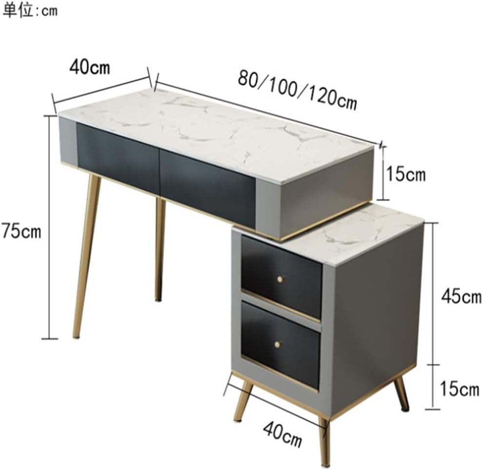 Multifunctional Home Dressing Table, Solid Wood Table and Chairs, Storage Cabinet for Bedroom