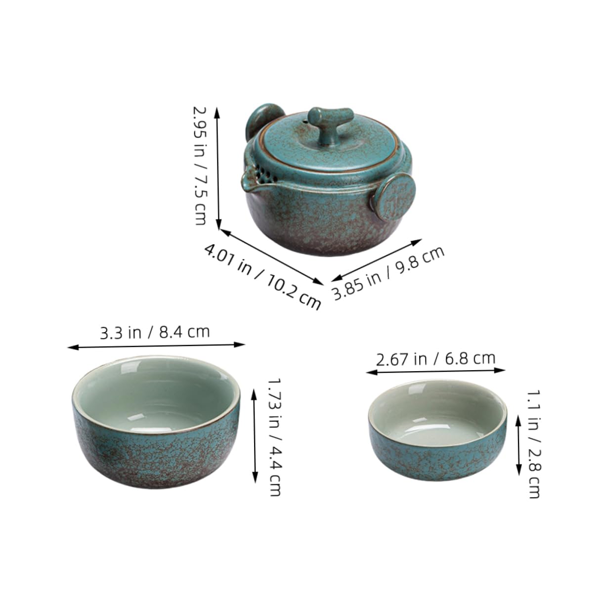 Teekanne Satz mit Stövchen und Tassen aus Chinesischer Keramik Tragbares Porzellan Teekannen Satz für Teepartys und Elegante Geschenkideen