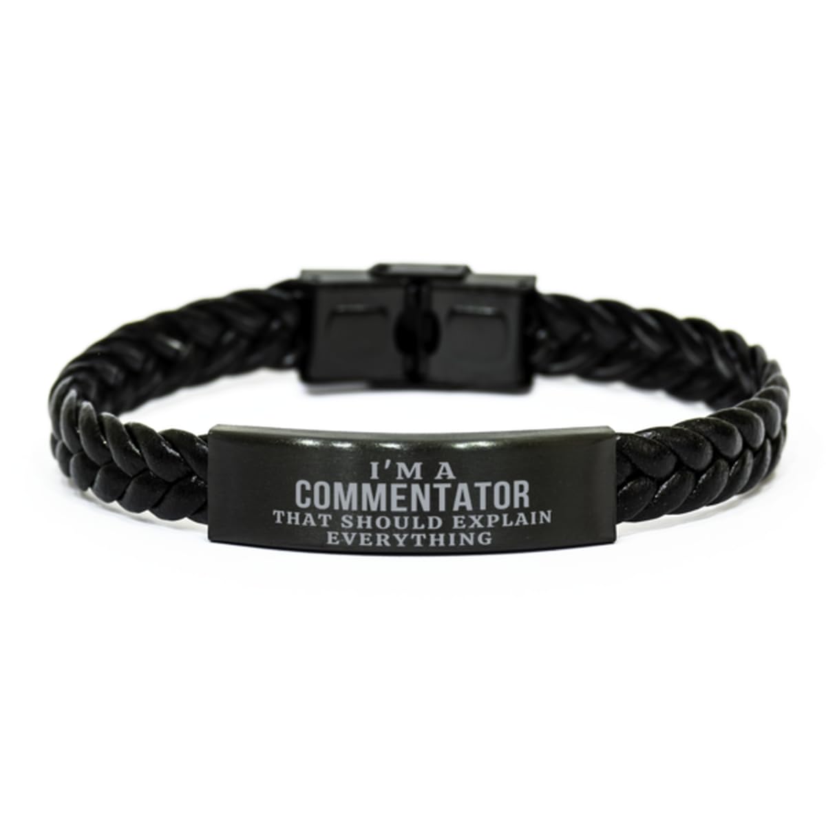 Mugart I'm a Commentator That Should Explain Everything Commentator Braided Leather Bracelet Gifts, Sarcasm Commentator Coworker Birthday Gifts for Friend Gag Gifts for Commentator