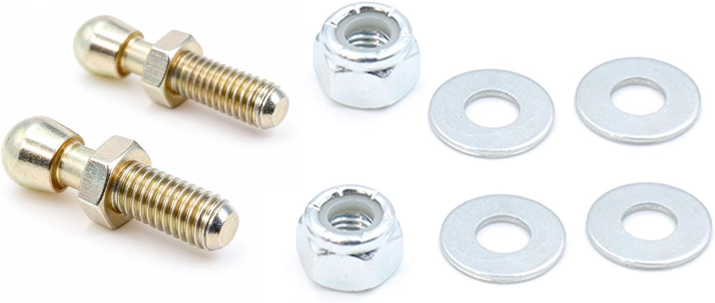 Throttle Lever Stud Kit - 2 Complete Sets with Lock Nuts & Washers, Zinc-Plated Steel Ball Studs Compatible with Allstar Performance & Universal Throttle Linkage Systems