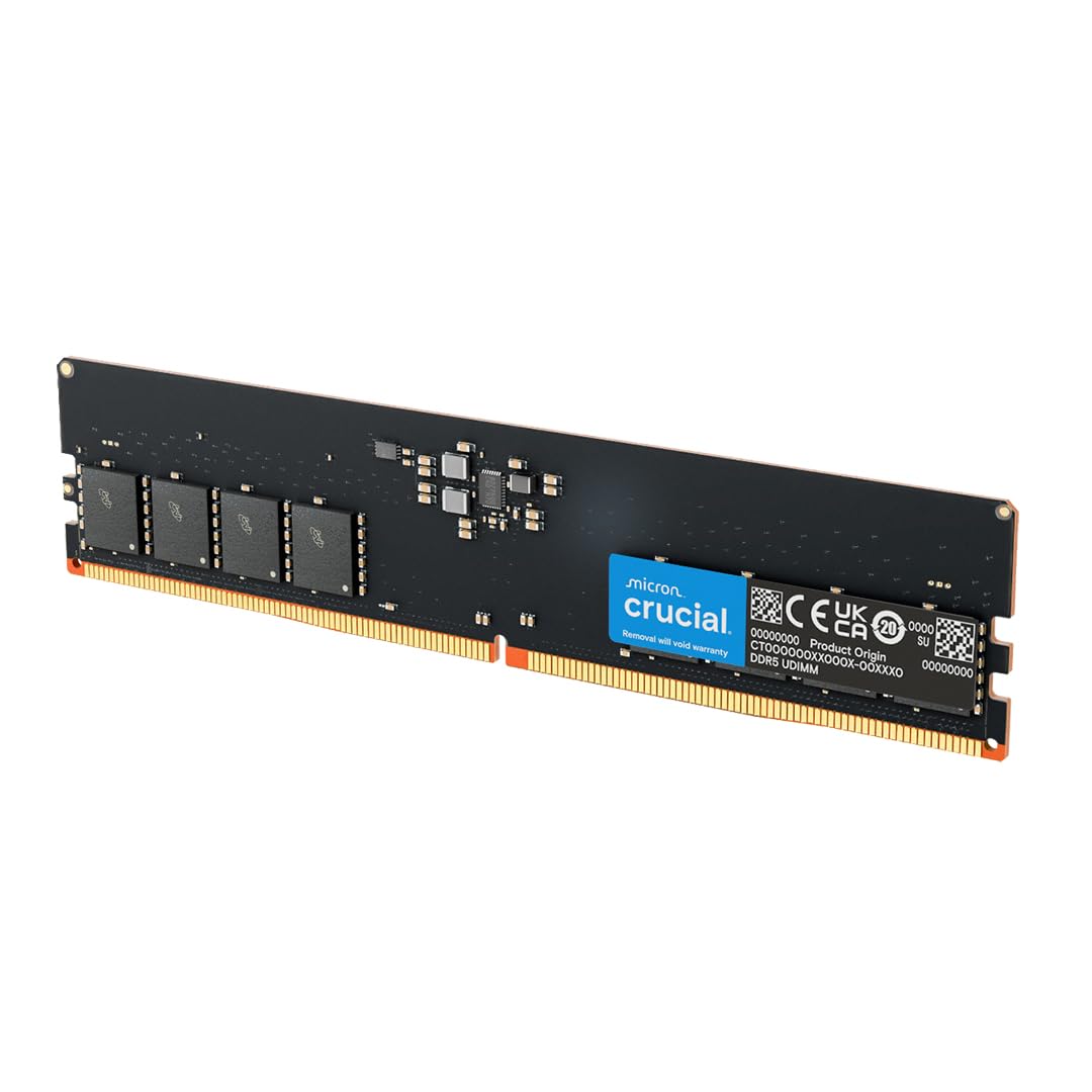 Crucial 16GB DDR5 RAM, 5600MHz (or 5200MHz or 4800MHz) Desktop