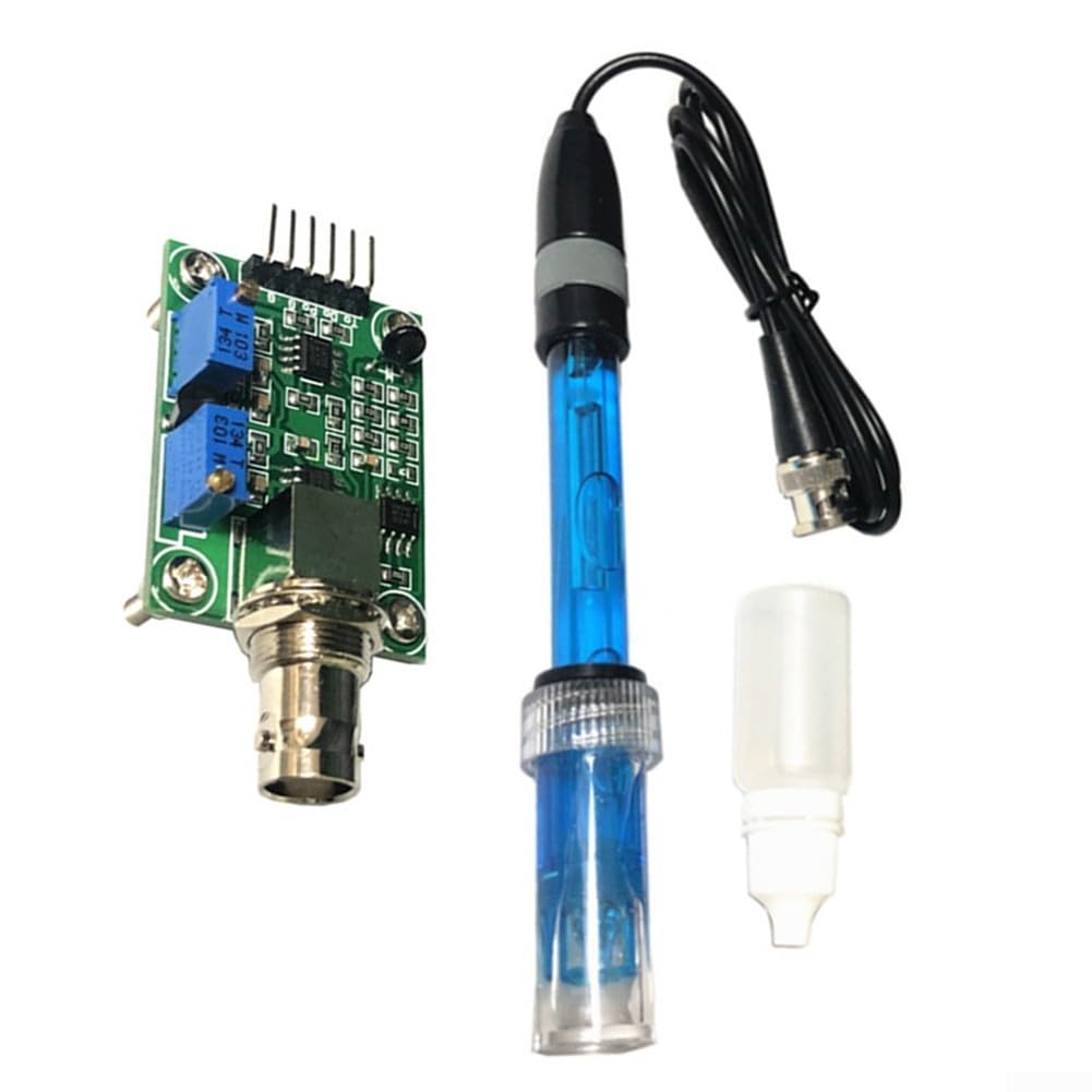 GLOBALHUT Flüssiger pH-Sensor für Arduino mit BNC-Elektrode für genaue Messungen (Modul + Schwarz)