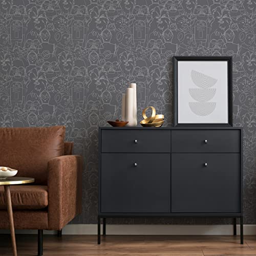 RoomMates Star Wars Saga Line Sketches Grey Peel & Stick Wallpaper by RoomMates RMK12453PL