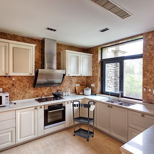 Tofficu Carrinho de armazenamento de 3 andares carrinho de armazenamento fino com rodinhas organizad