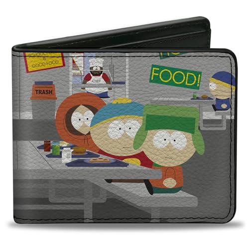 Comedy Central Wallet, Bifold, South Park Boys Group Cafeteria Table Scene, Vegan Leather