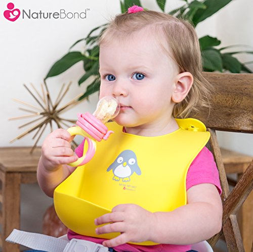 NatureBond Siliconen slabbetjes voor baby's en peuters (2 stuks) met waterdichte tas | Comfortabele zachte waterdichte… - Image 6