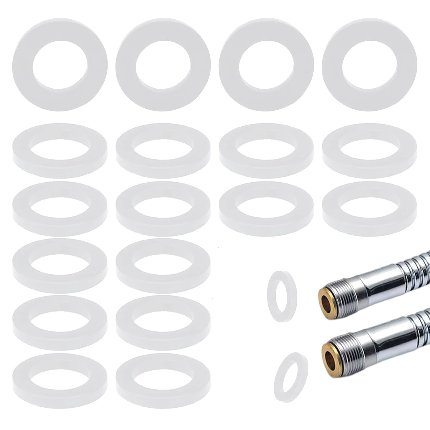 20pcs White Rubber Washers, Shower Hose Washer Shower Hose Washers Rubber Washers Seals Shower