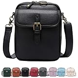 Generisch Diebstahlsichere Crossbody Tasche Damen,Upgrade Vintage Diebstahlsichere Crossbody-Tasche, Handy Crossbody Bag Zum UmhäNgen (Schwarz)