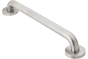 Moen R8712P 12-Inch Bathroom Grab Bar for Added Bathroom Safety in Brushed Nickel Finish
