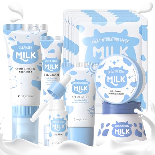 Skin Care Routine Set For Women, Anti Aging Milk Skin ...